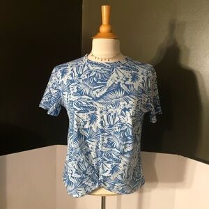 Ivory Ella Imperial Blue Front Twist Tee Sz XS NWT